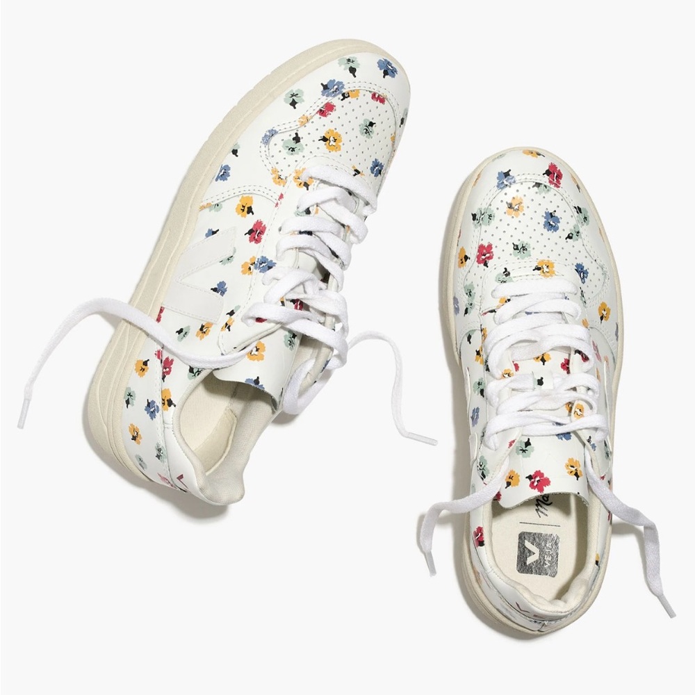Adidas White Floral Pattern Sneakers